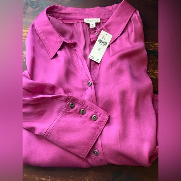 PILCRO $108 Pink Button-Up Blouse - Picture 2 of 5